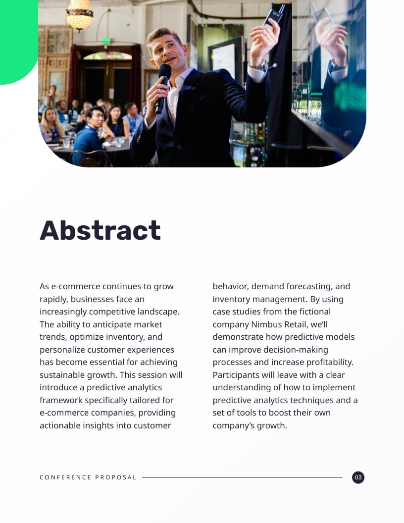 E Commerce Conference Proposal Template - Slide 3 E Commerce Conference Proposal Template - Slide 3