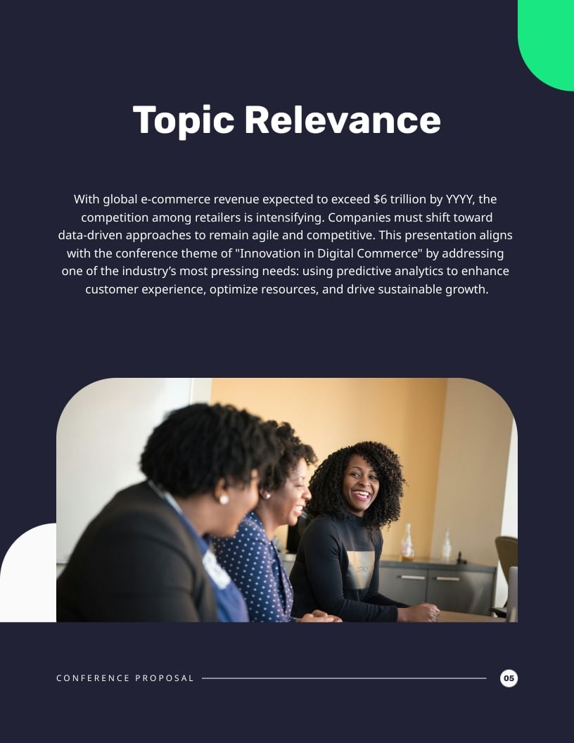 E Commerce Conference Proposal Template - Slide 5 E Commerce Conference Proposal Template - Slide 5