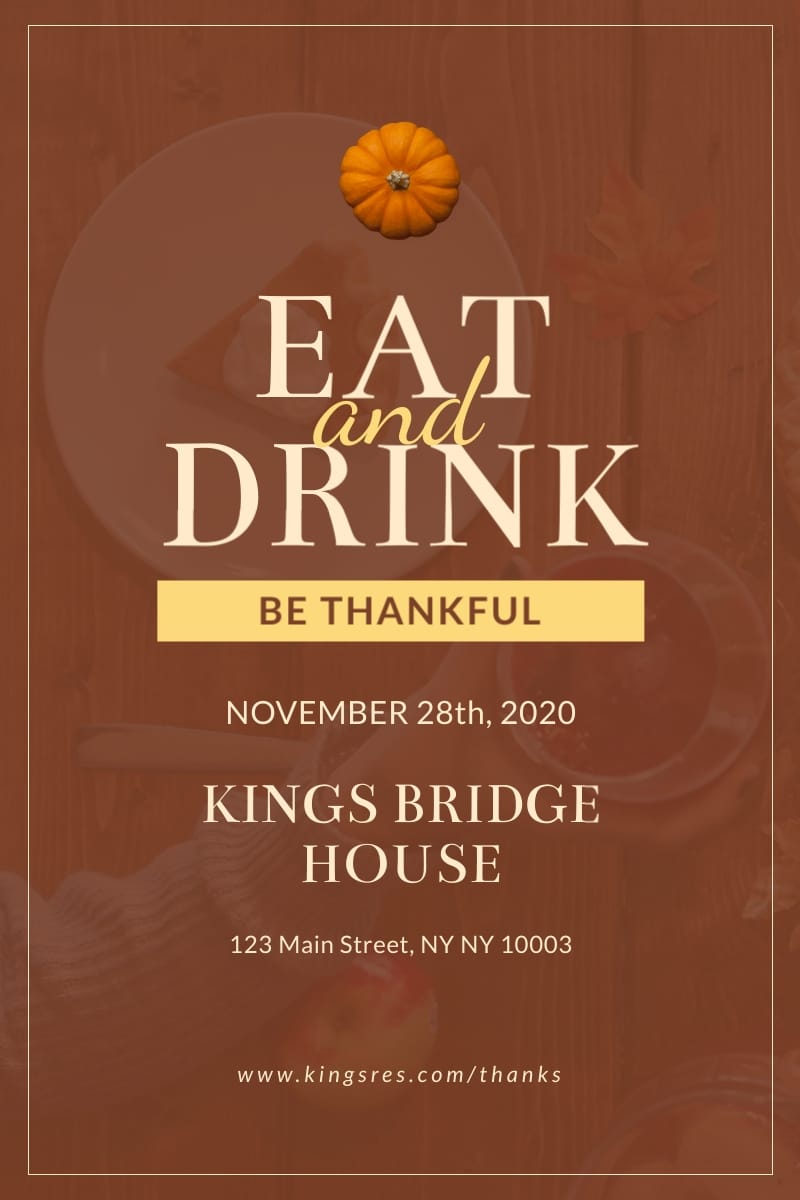 Eat and Drink Thanksgiving Blog Graphic Large Template