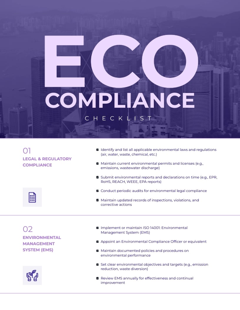 Eco Compliance Checklist Template