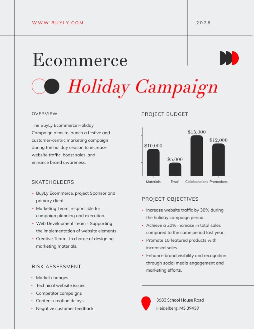 Ecommerce Project Charter Template