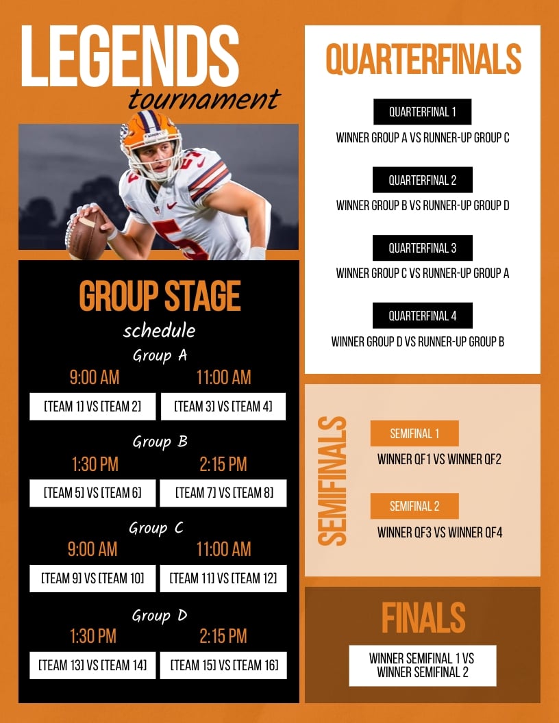 Editable Sports Schedule Template