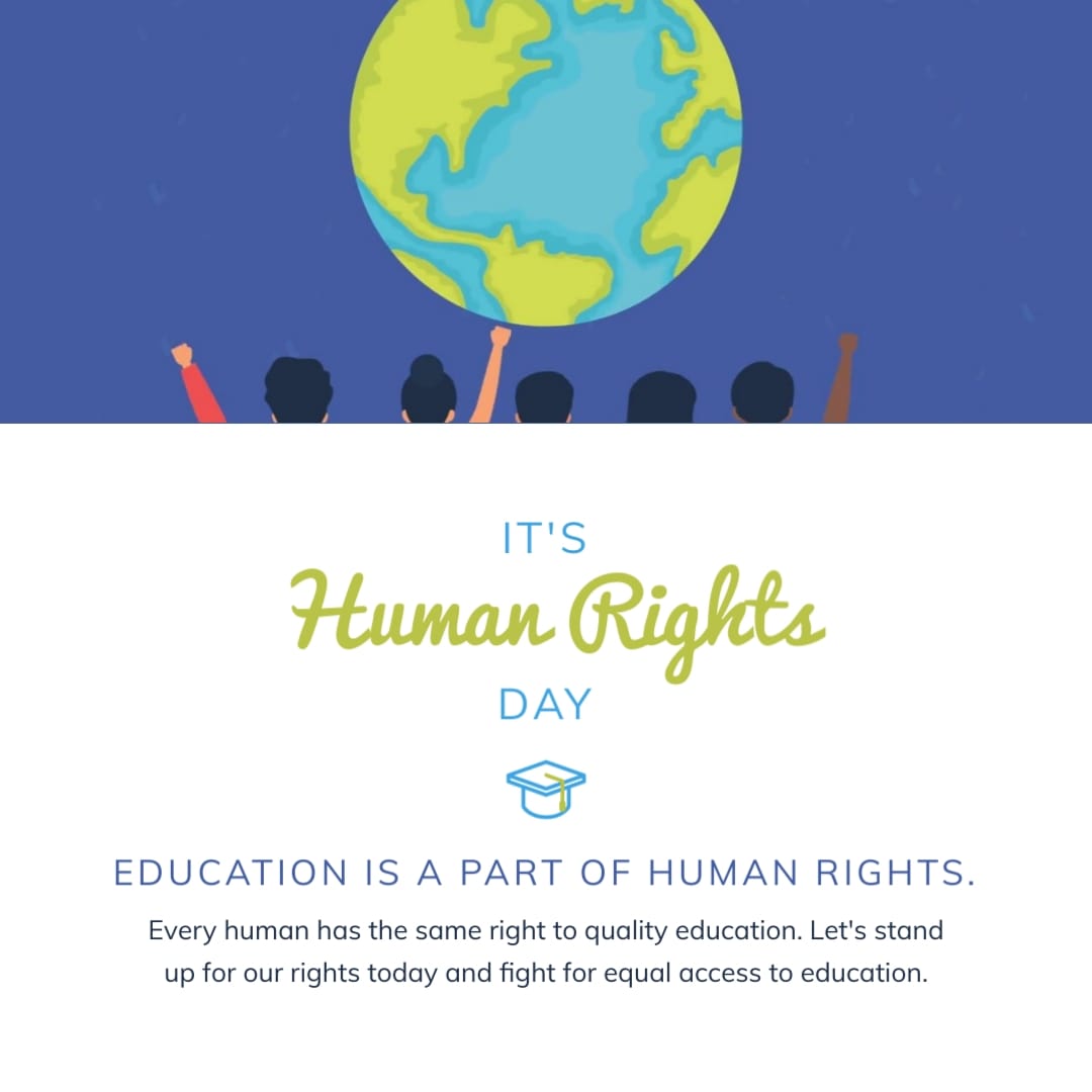 Education Human Rights Day Greeting Card Square Template