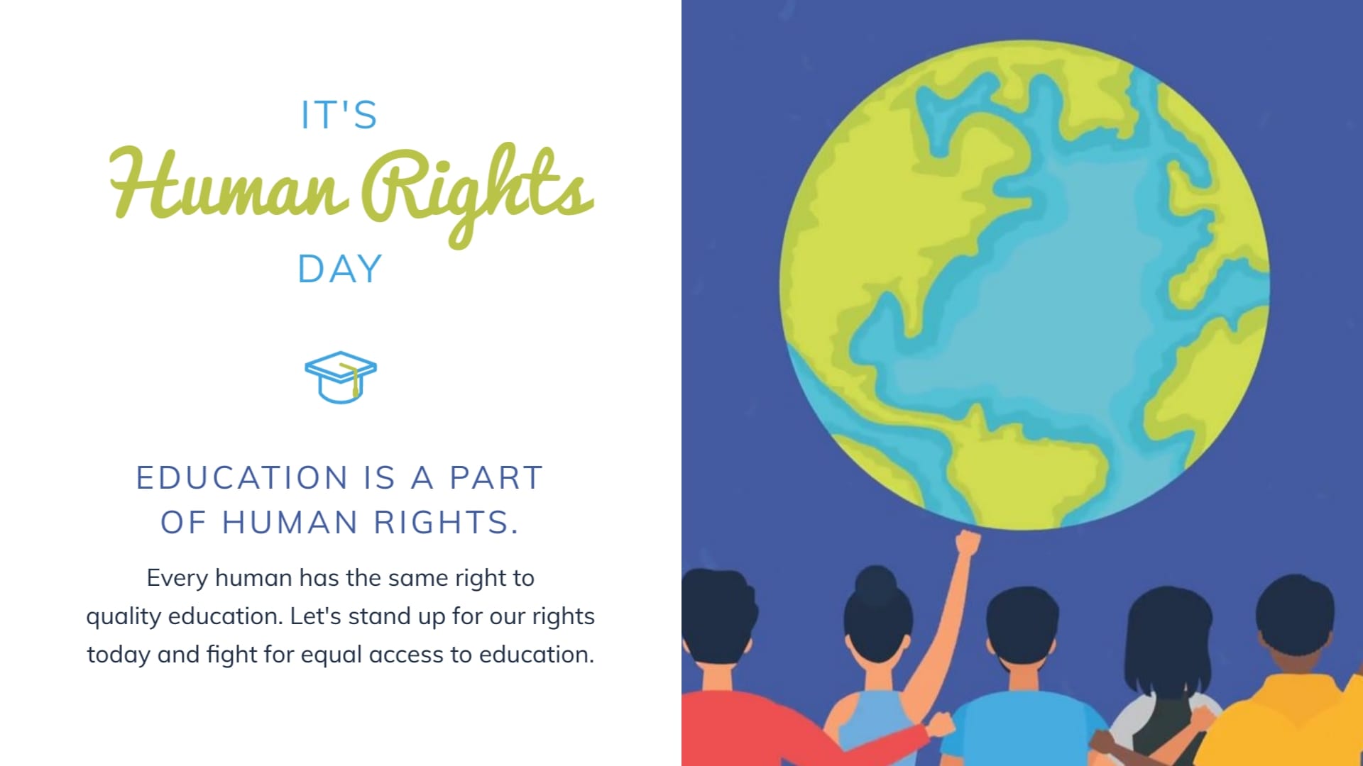 Education Human Rights Day Greeting Card Template