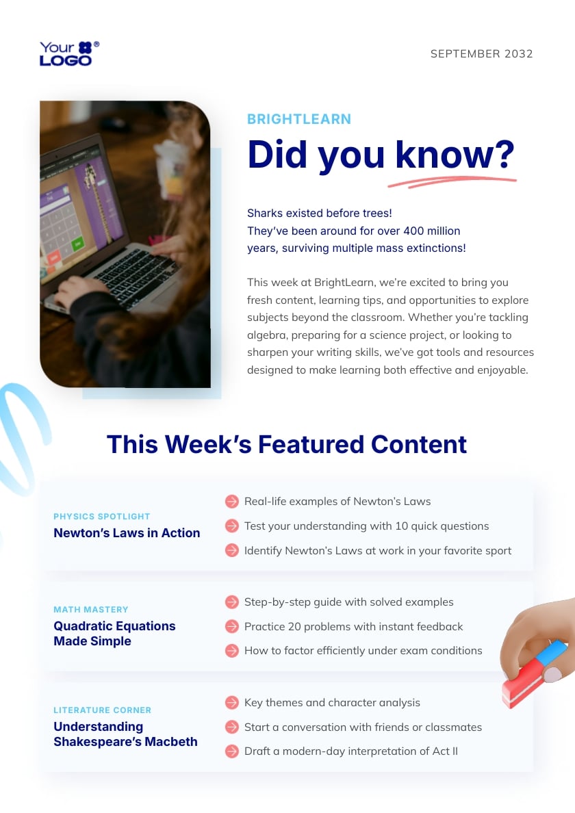 Education Newsletter Template
