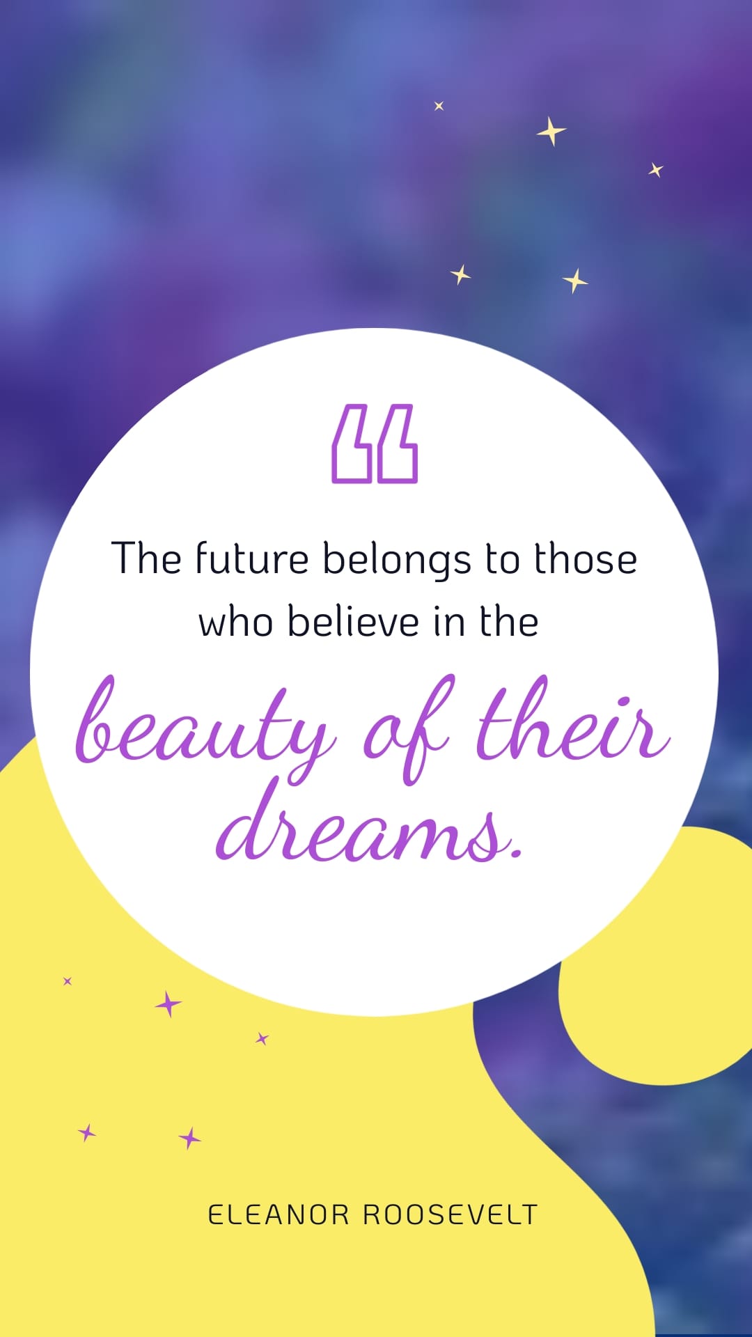 Eleanor Roosevelt Animated Quote Vertical Template