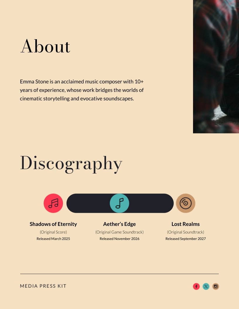 Electronic Press Kit Template | Visme