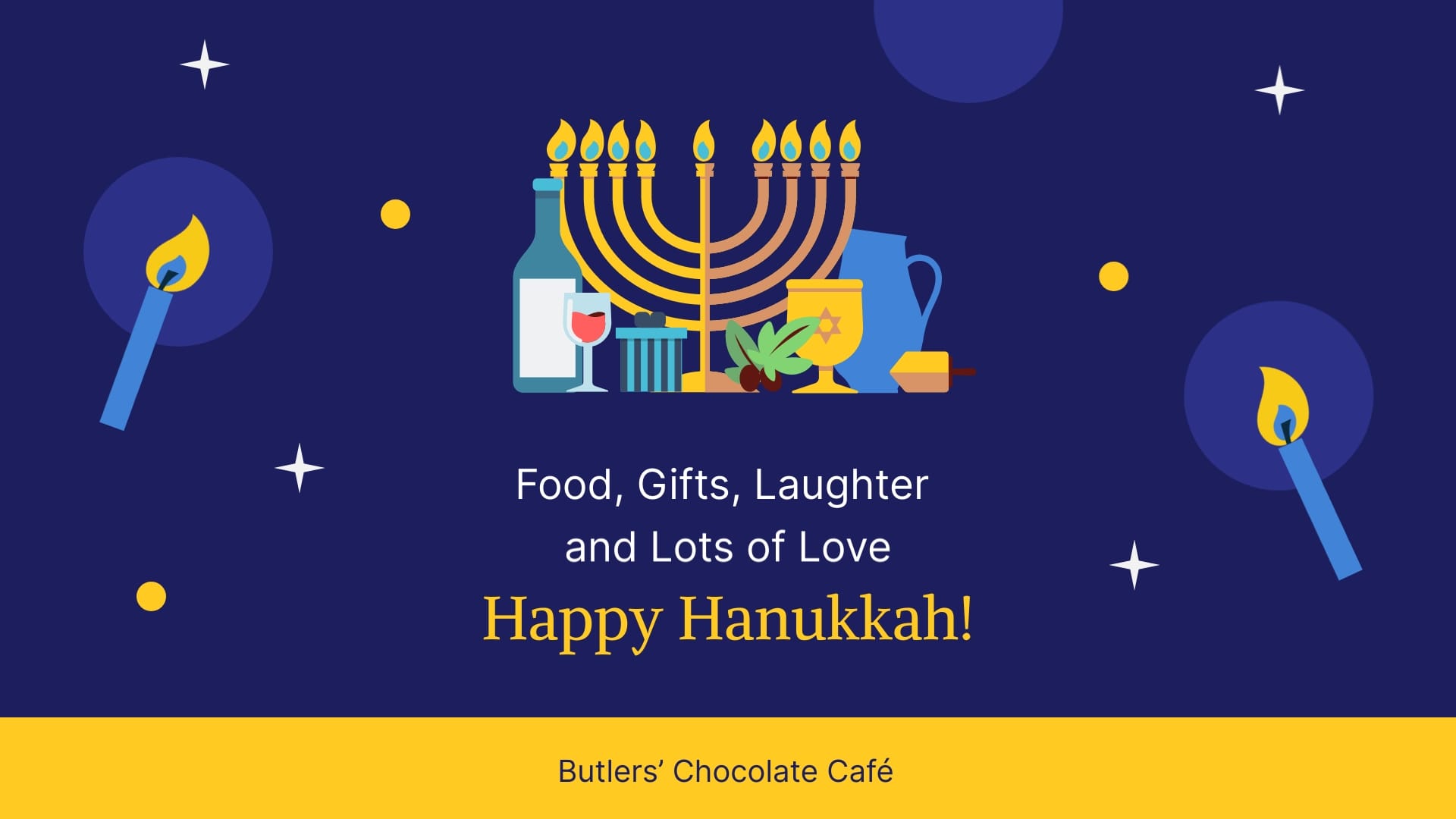 Animated Elegant Hanukkah Greeting Card Template