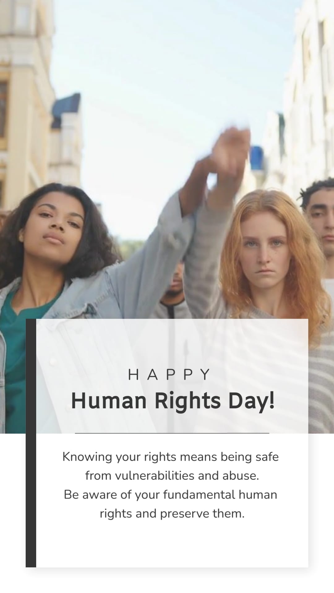 Elegant Human Rights Day Greeting Card Vertical Template