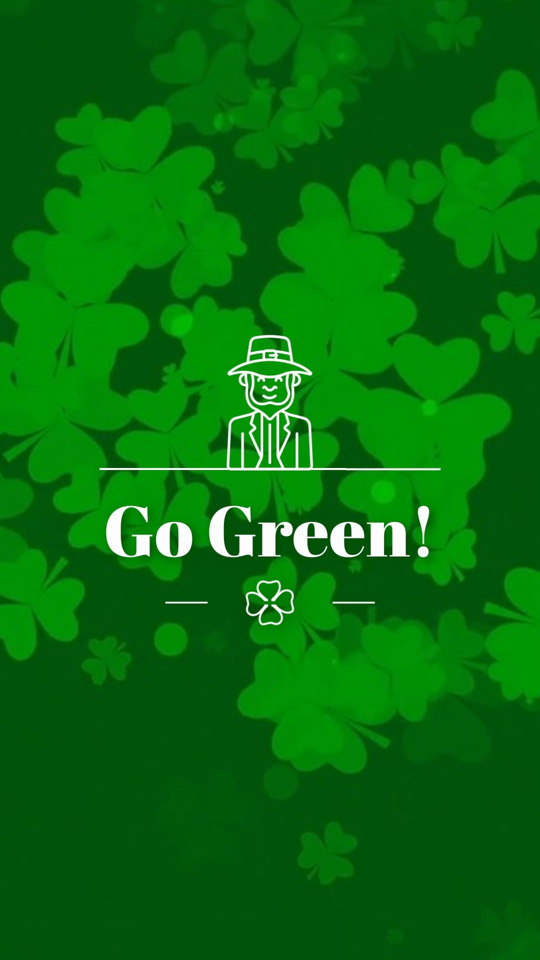 Elegant St Patricks Day Greeting Card Vertical Template