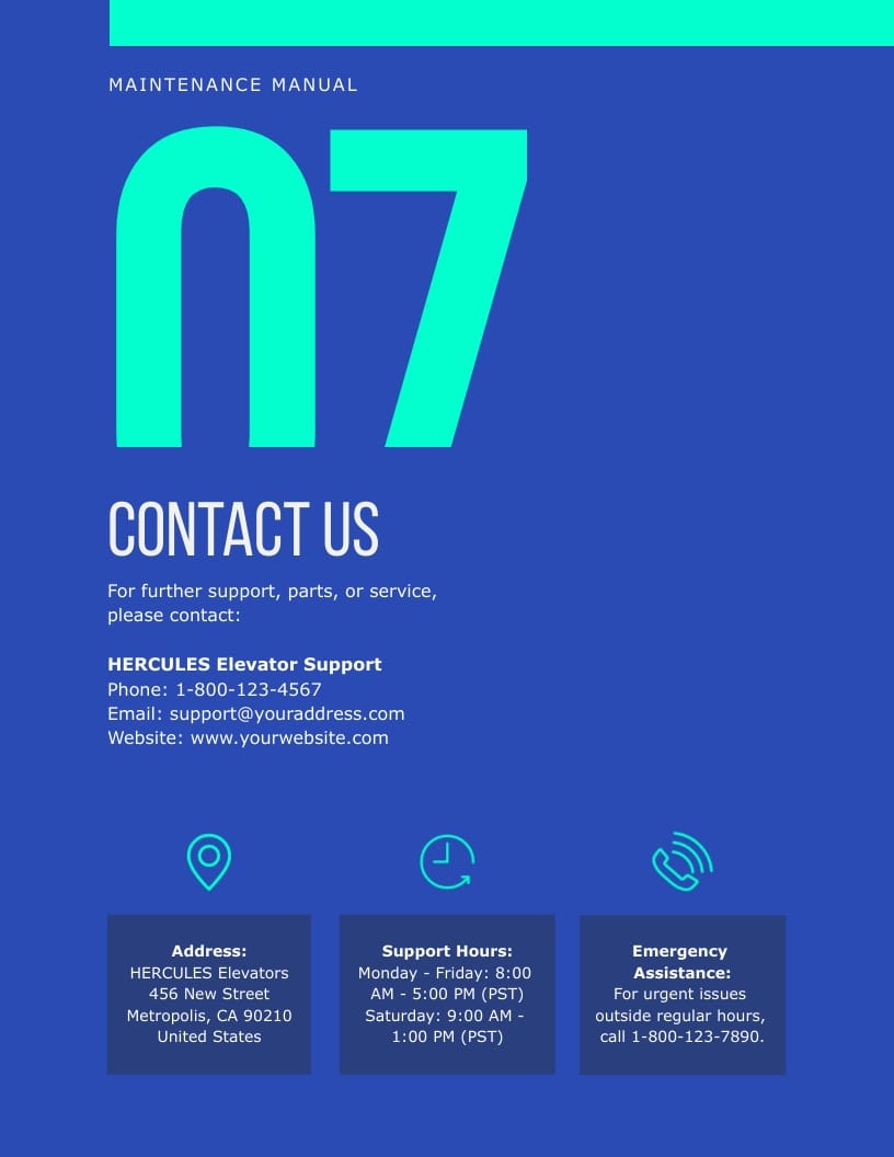 Elevator Instruction Manual Template - Slide 18 Elevator Instruction Manual Template - Slide 18