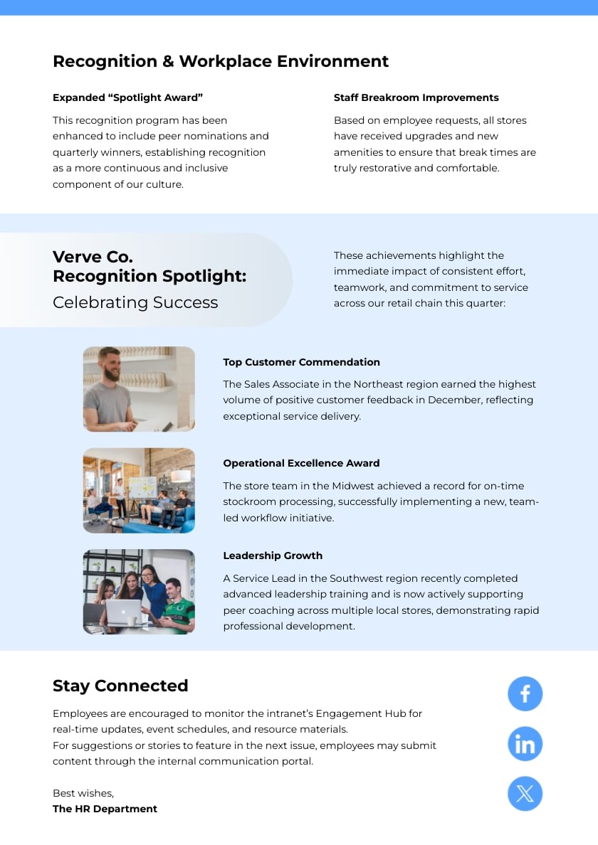Employee Engagement Newsletter Template | Visme