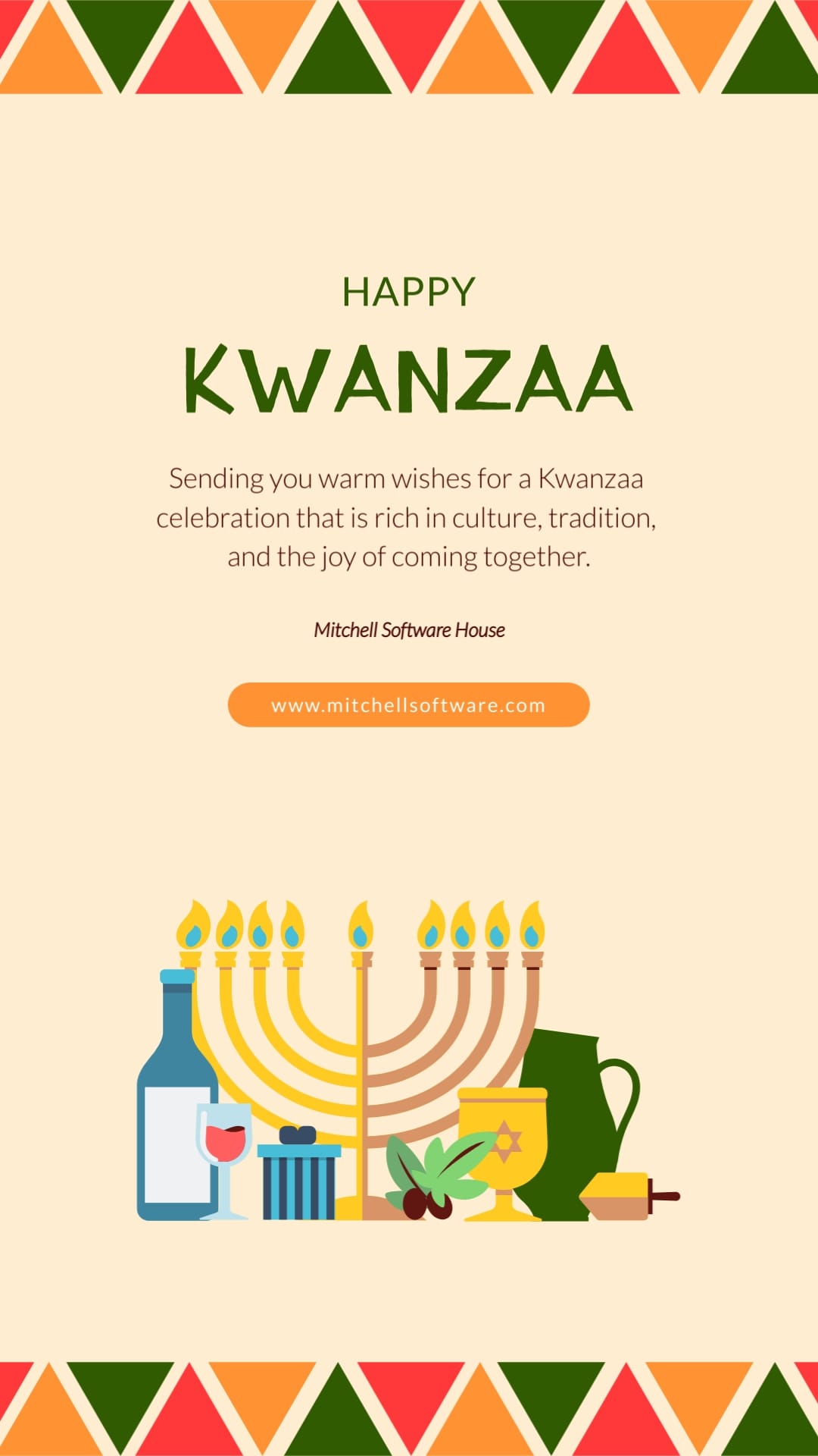 Employee Kwanzaa Greeting Card Vertical Template