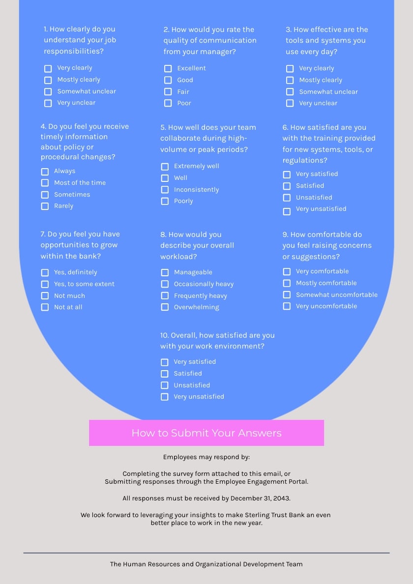 Employee Newsletter Survey Template | Visme