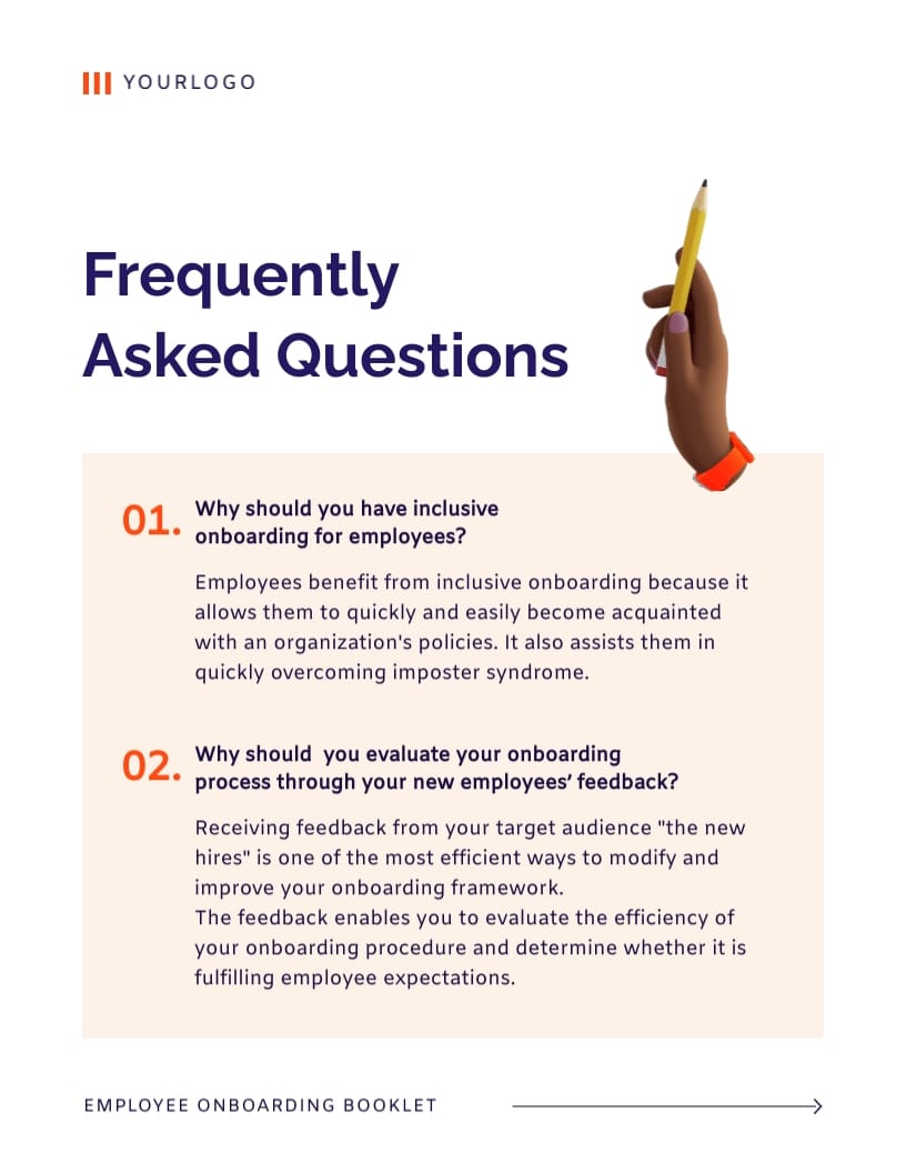 Employee Onboarding Booklet Template - Slide 7 Employee Onboarding Booklet Template - Slide 7