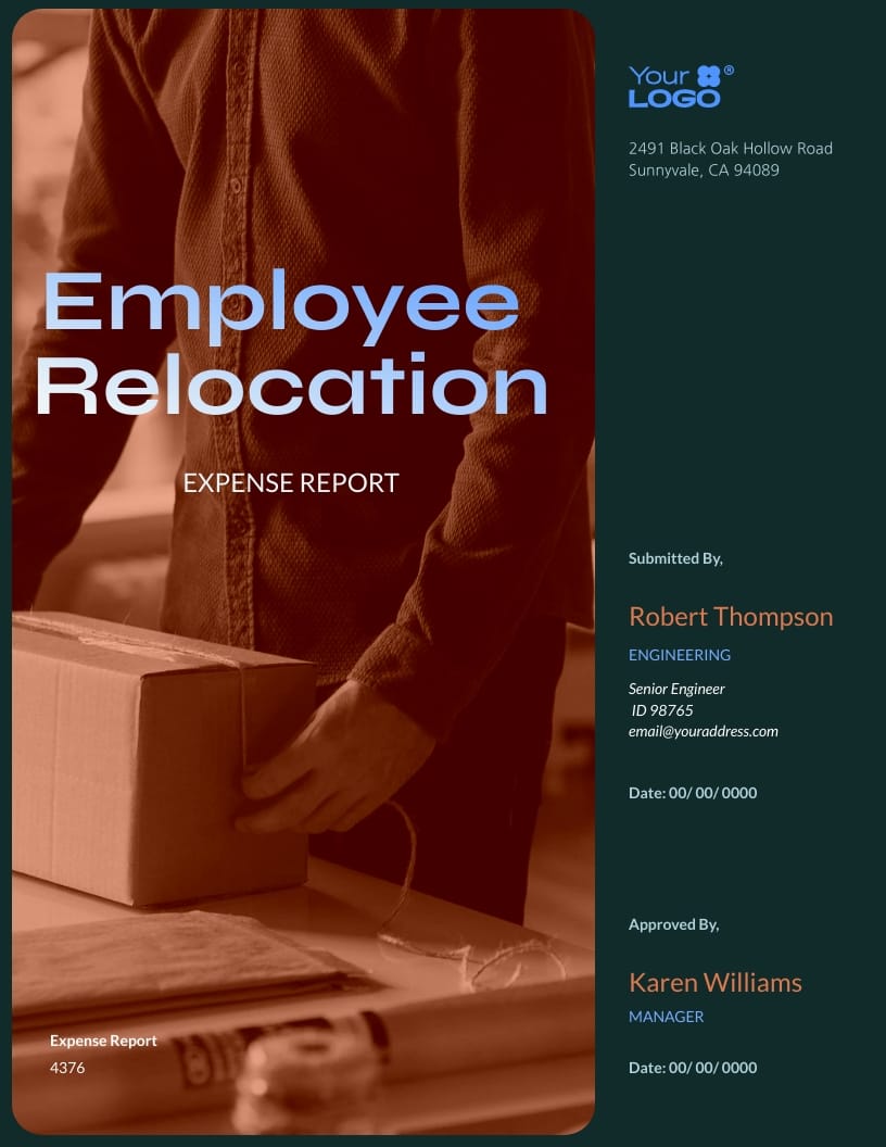 Employee Relocation Expense Report Template