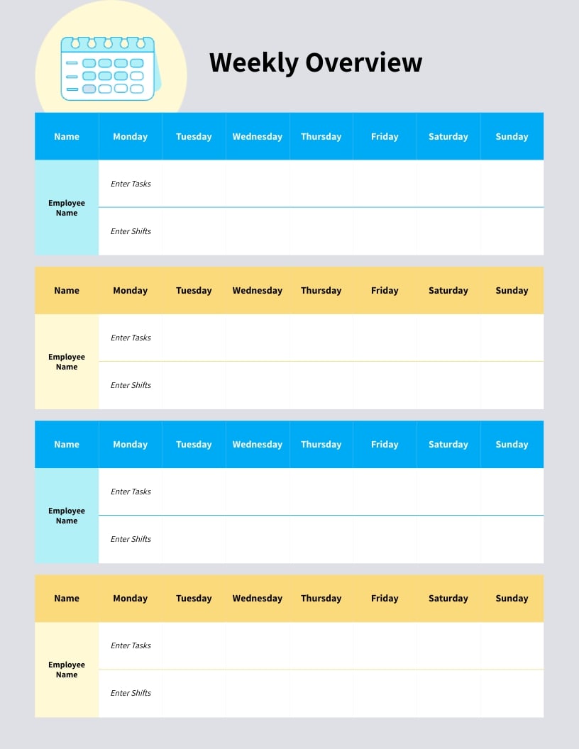 Employee Schedule Template