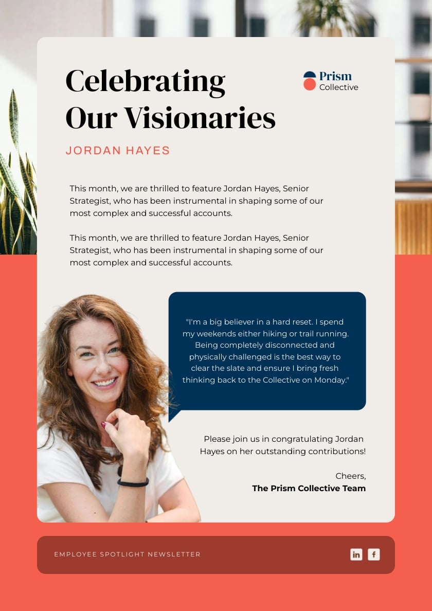 Employee Spotlight Newsletter Template