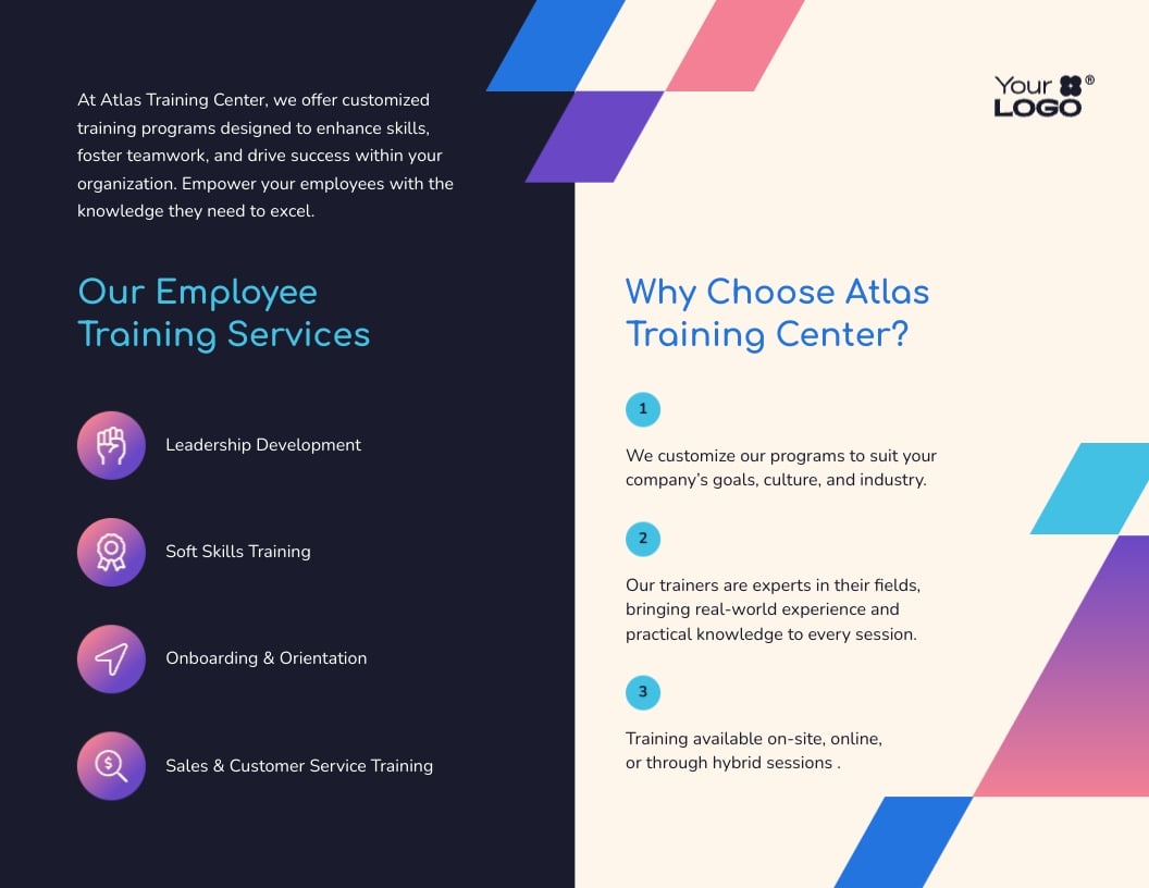 Employee Training Brochure Template - Slide 2 Employee Training Brochure Template - Slide 2