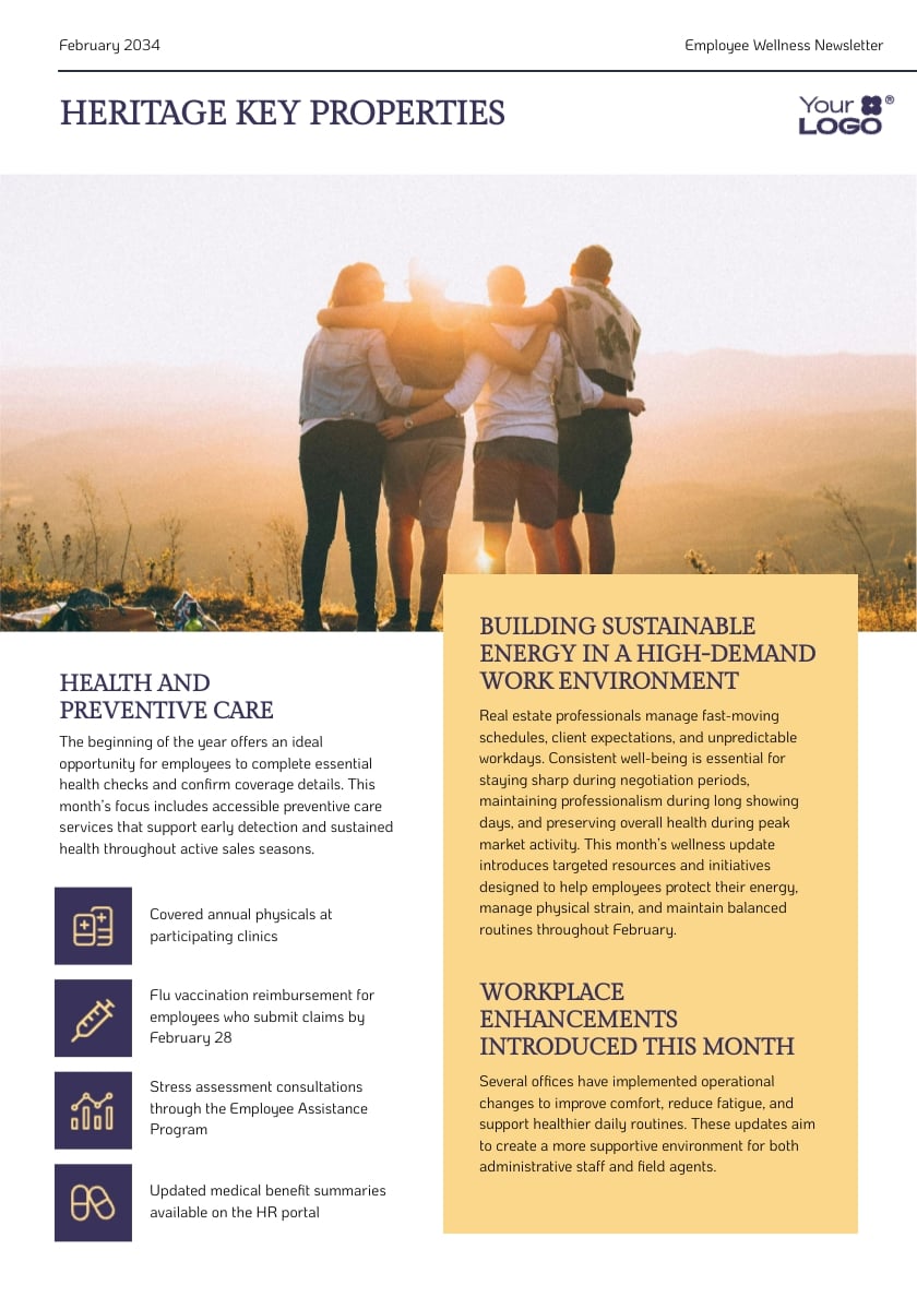 Employee Wellness Newsletter Template