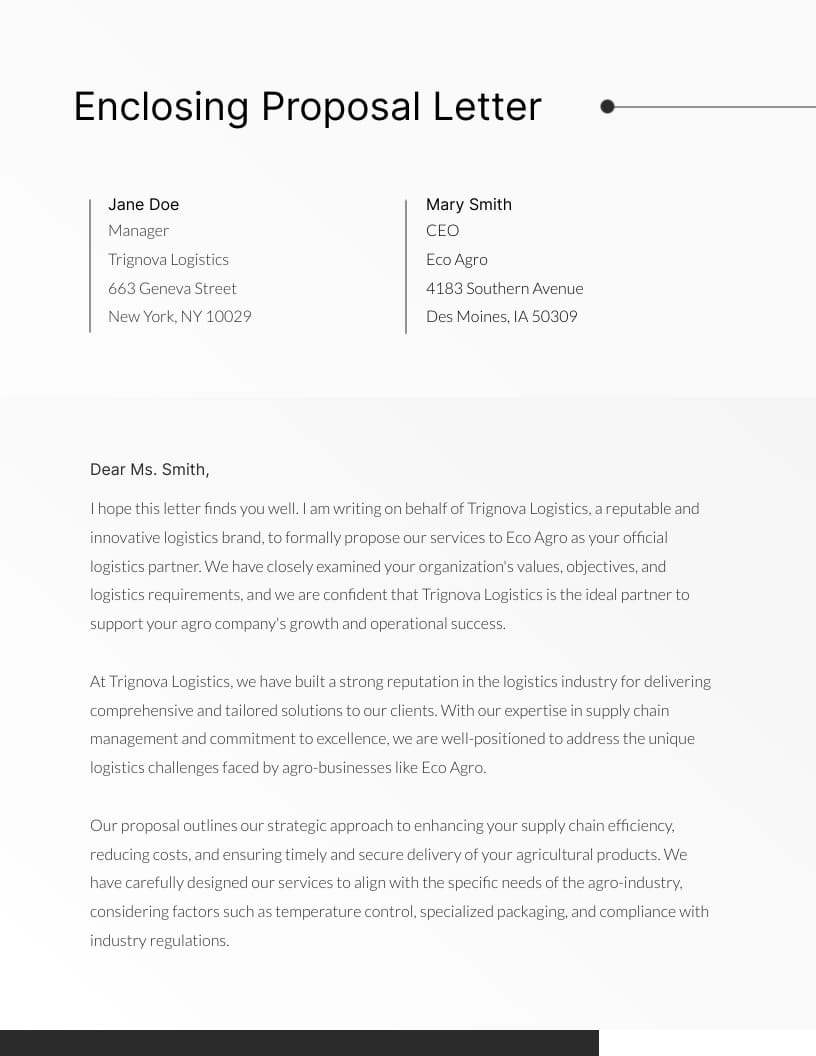 Enclosing Proposal Letter Template