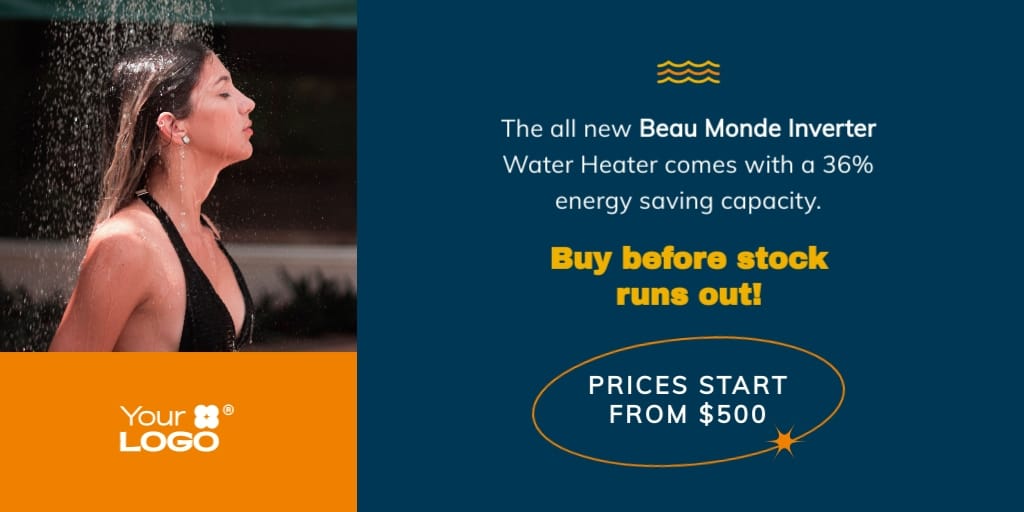 Energy Saving Water Heater Twitter Ad Template