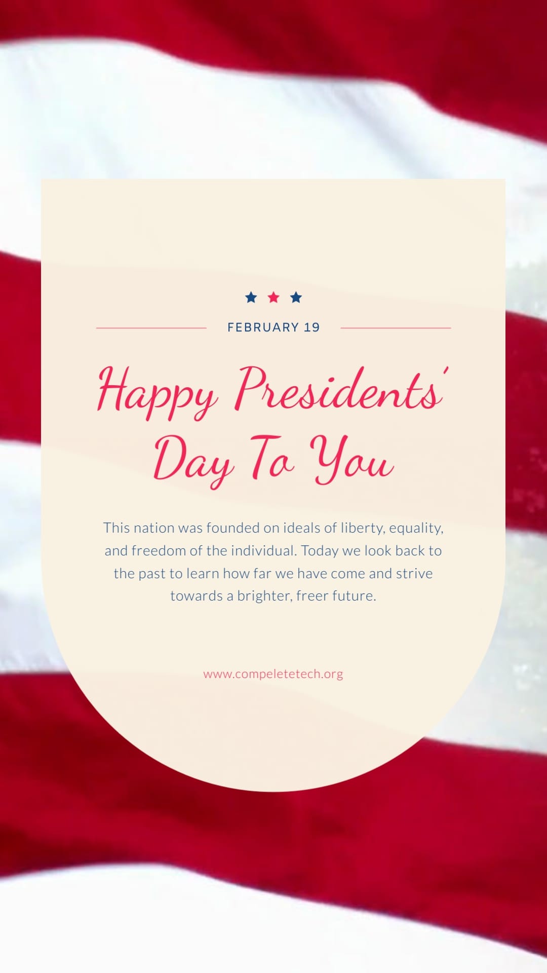 Enterprise Presidents Day Greeting Card Vertical Template