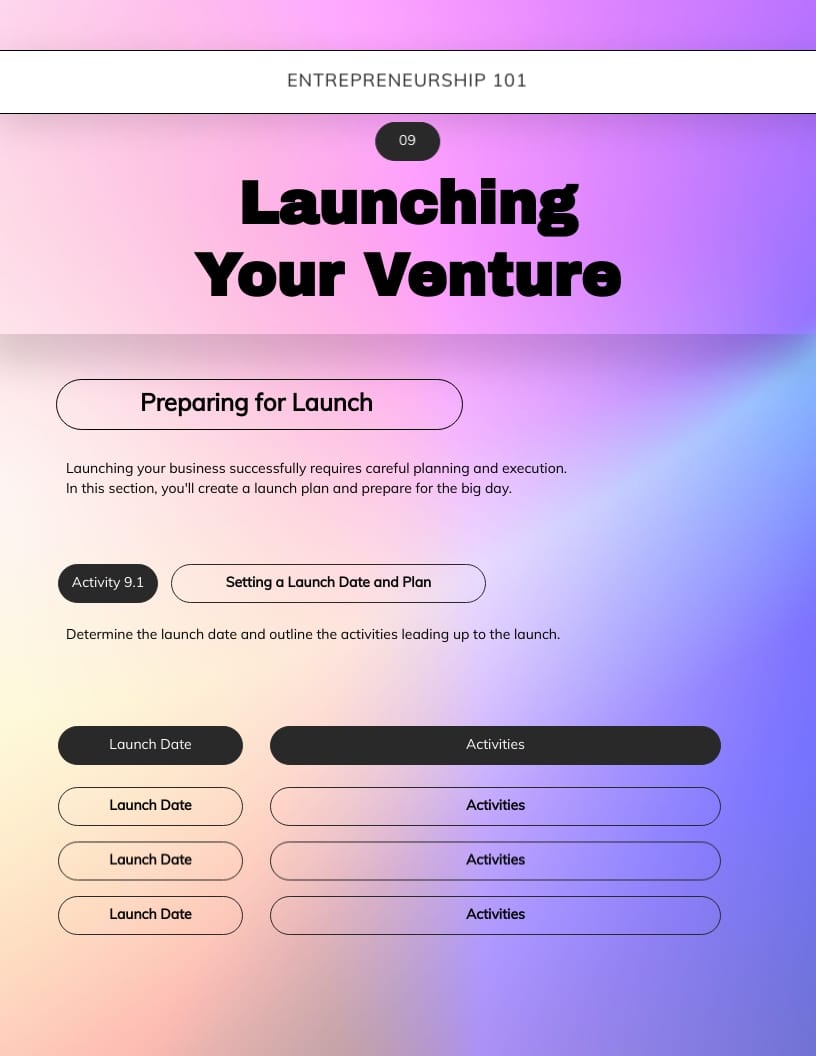 Entrepreneurship Workbook Template - Slide 19 Entrepreneurship Workbook Template - Slide 19