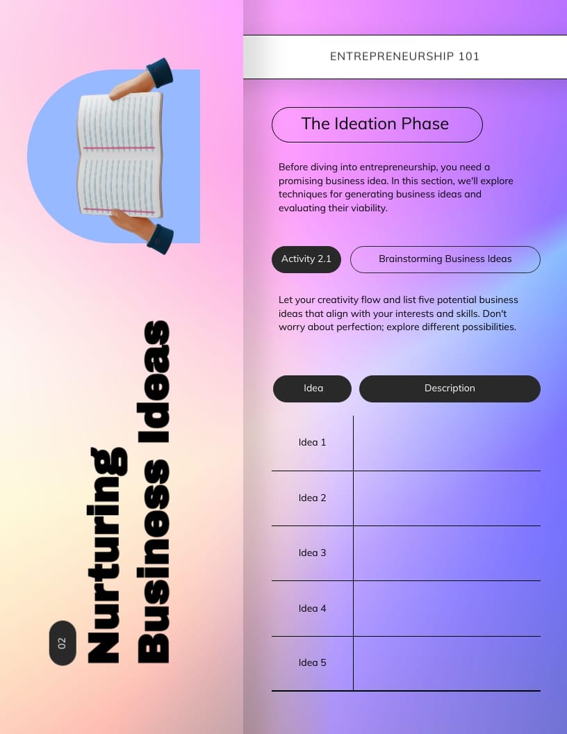 Entrepreneurship Workbook Template - Slide 6 Entrepreneurship Workbook Template - Slide 6