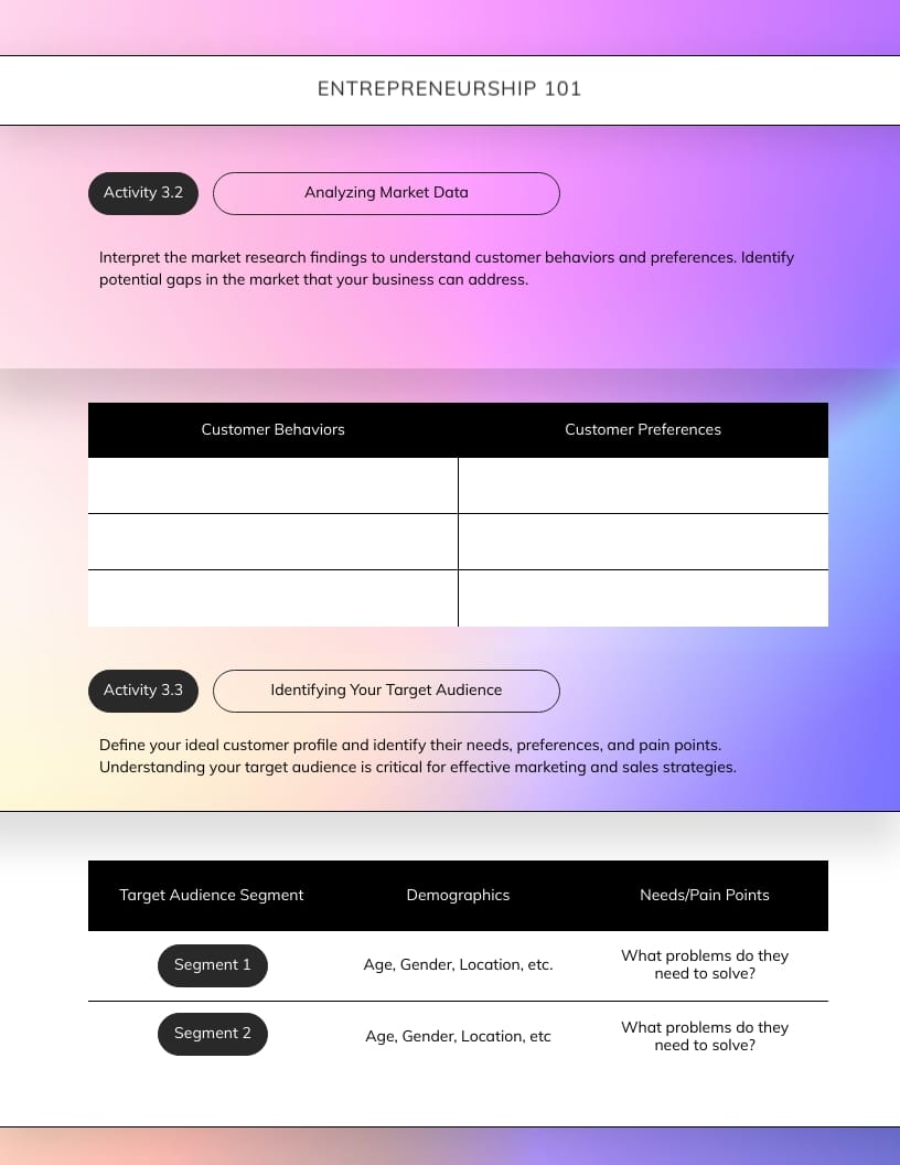 Entrepreneurship Workbook Template - Slide 9 Entrepreneurship Workbook Template - Slide 9