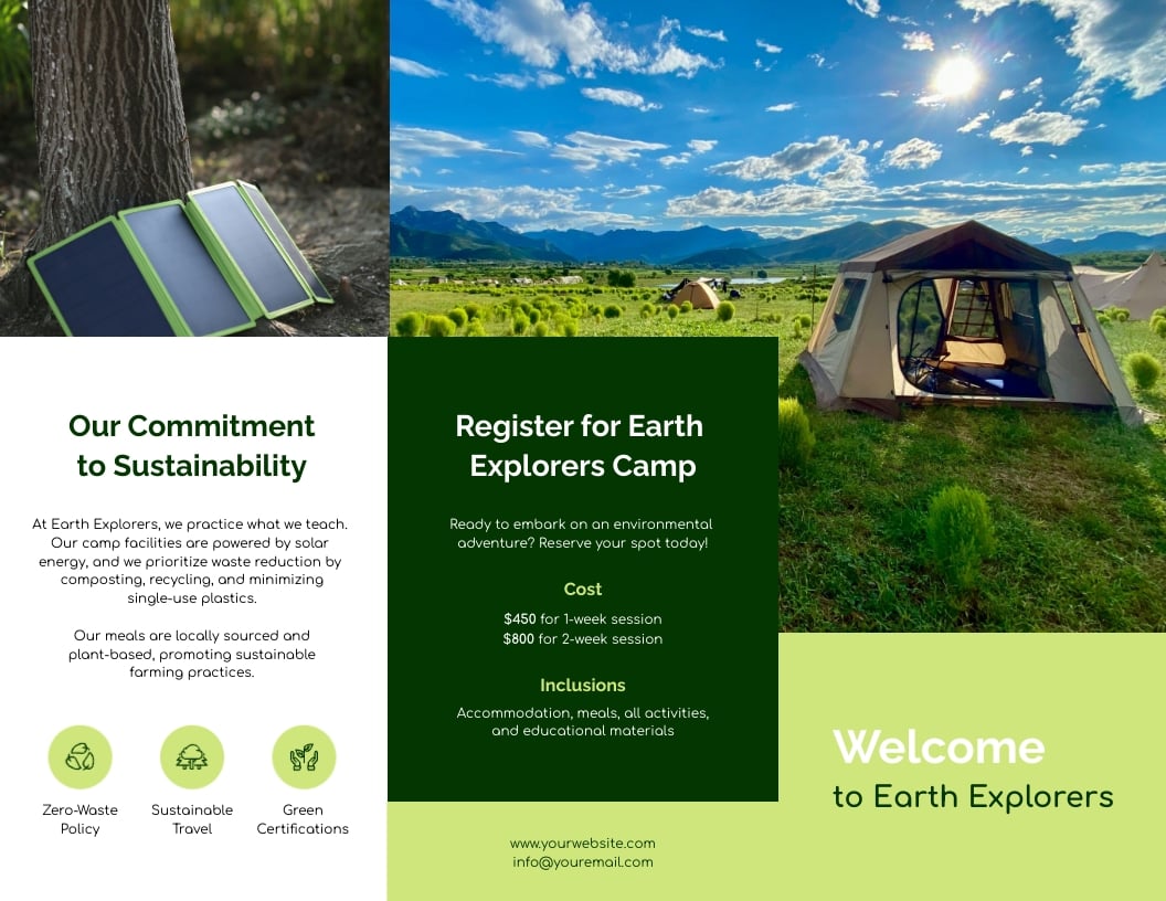 Environmental Education Camp Brochure Template