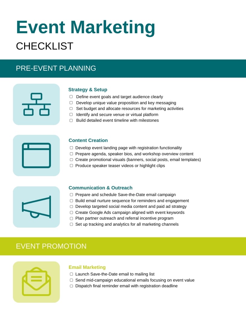 Event Marketing Checklist Template