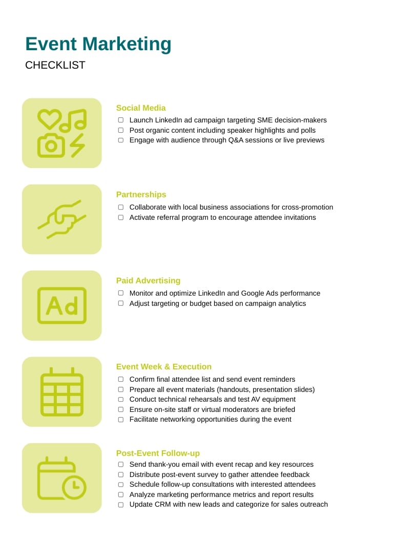 Event Marketing Checklist Template | Visme