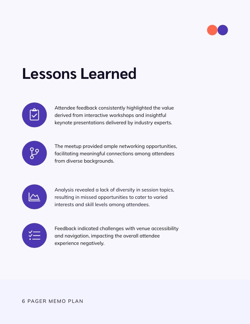 Event Six Pager Memo Plan