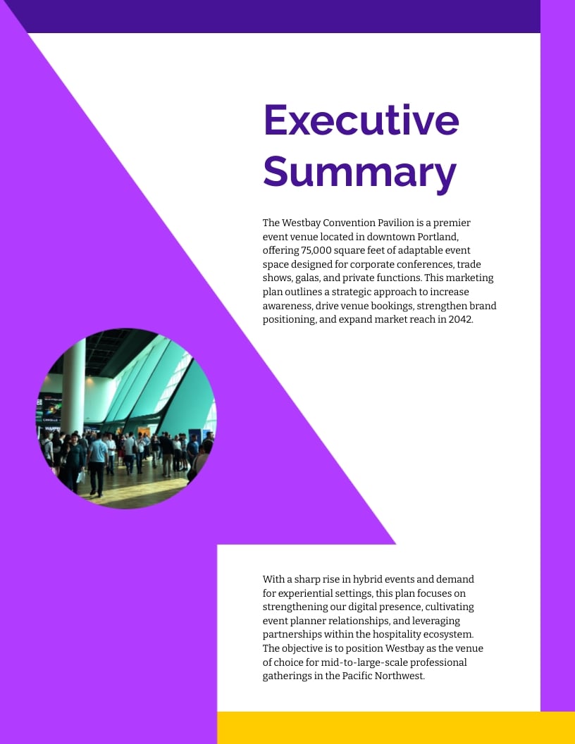 Event Venue Marketing Plan Template - Slide 3 Event Venue Marketing Plan Template - Slide 3