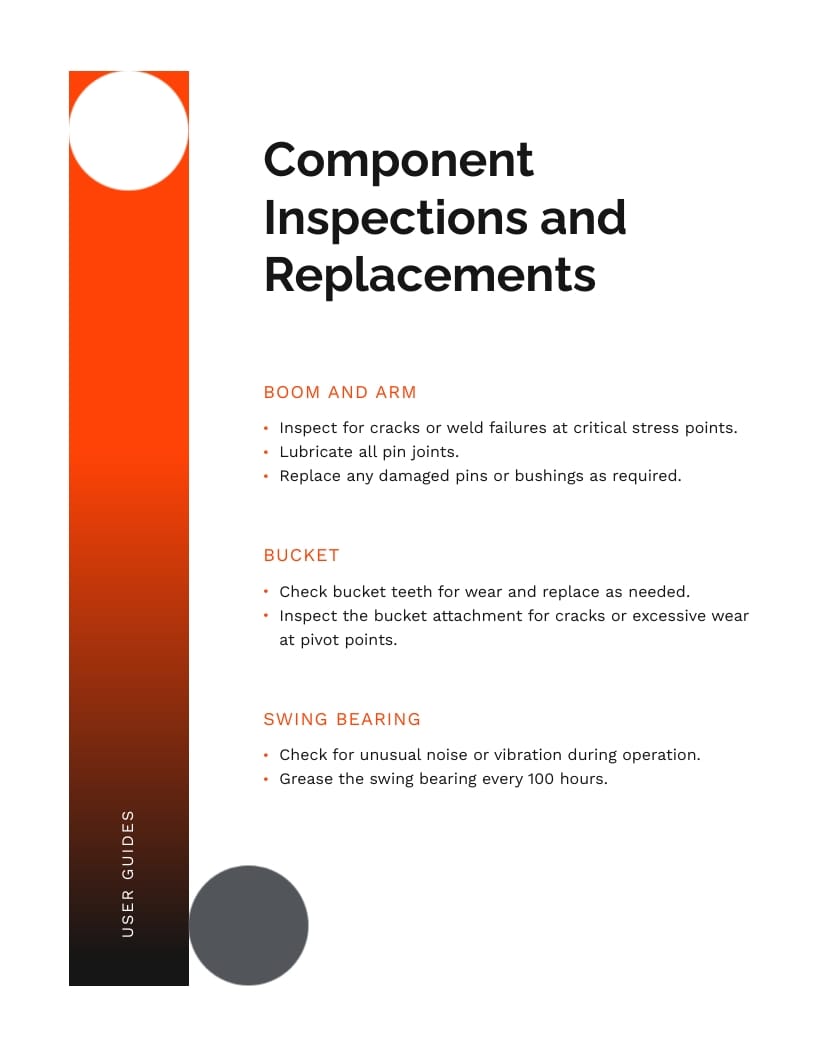 Excavator Maintenance Manual Template | Visme