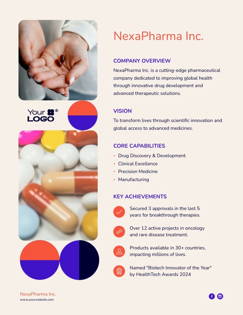 Executive One Pager Template