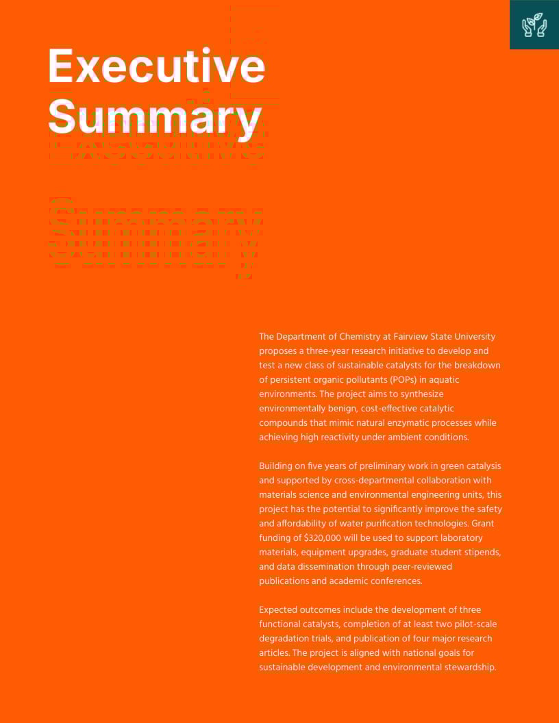 Executive Summary Grant Proposal Template | Visme
