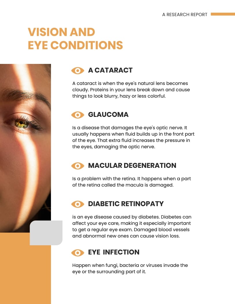 Eye Care Research Report Template Visme