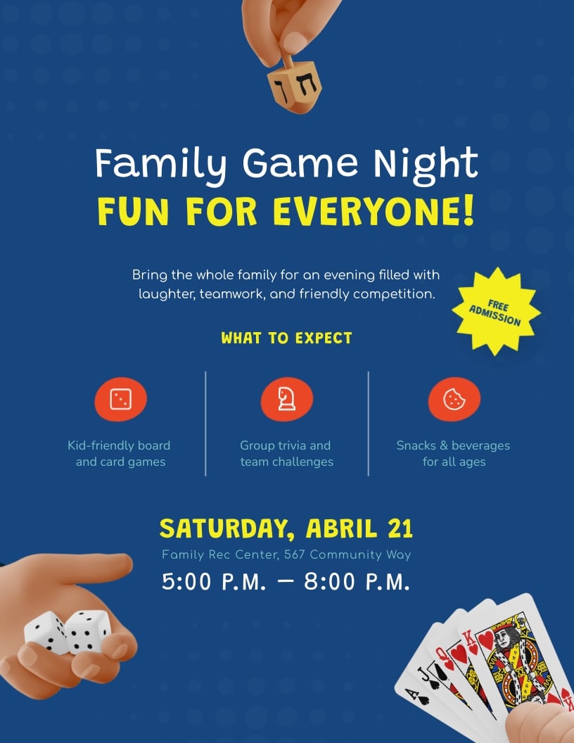 Family Game Night Flyer Template