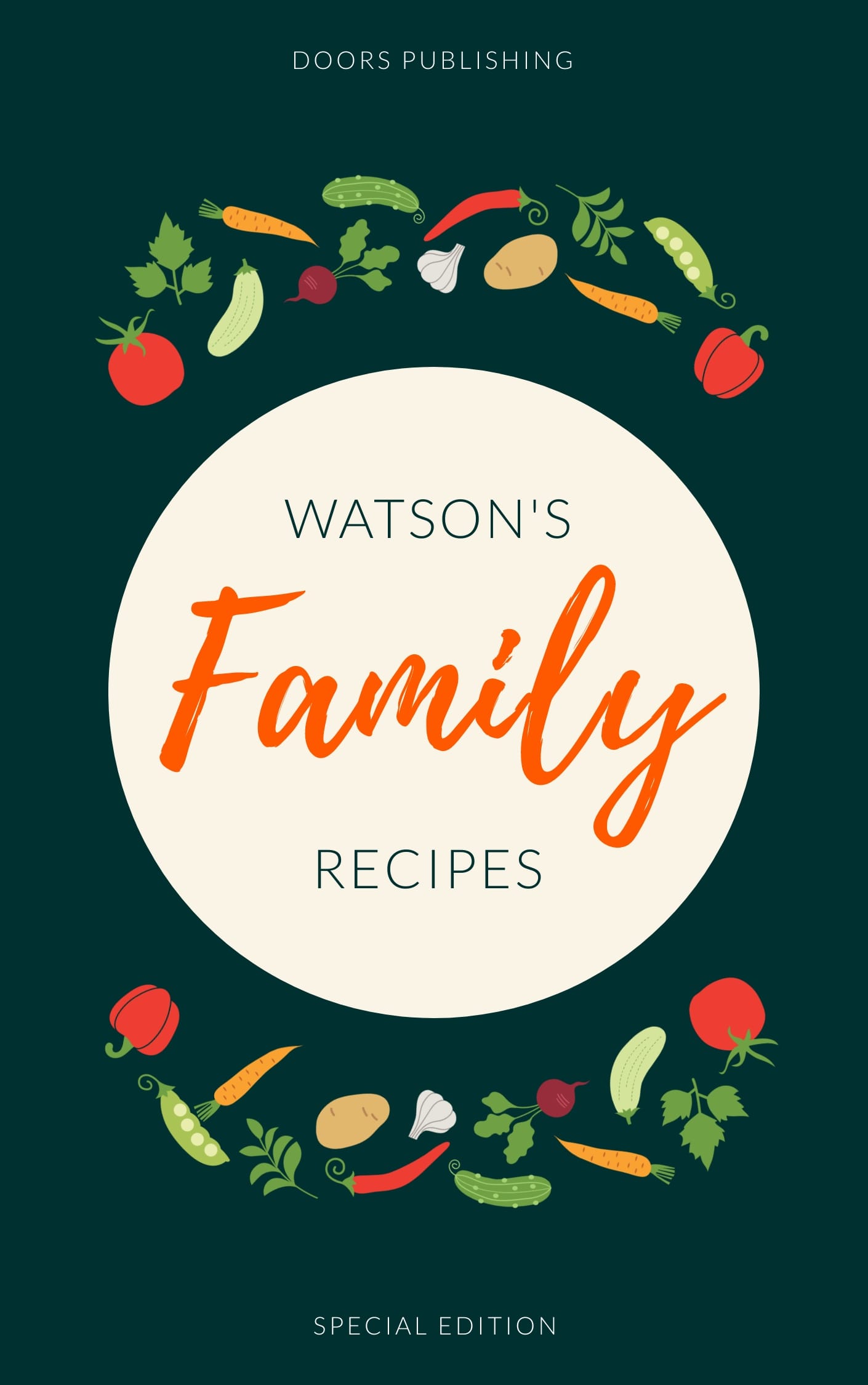 Family Recipe Book Cover Template Visme