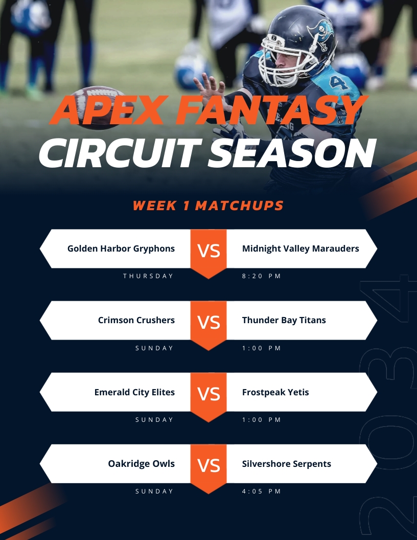 Fantasy Football Schedule Template