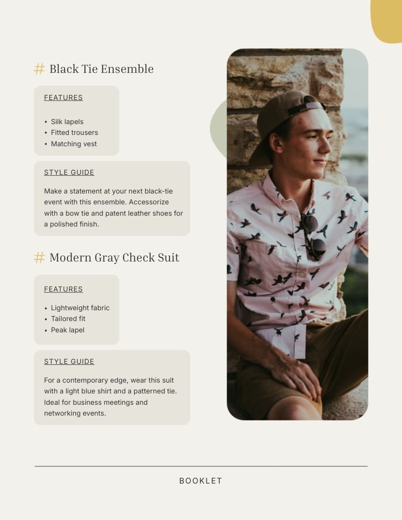 Fashion Lookbook Booklet Template - Slide 5 Fashion Lookbook Booklet Template - Slide 5