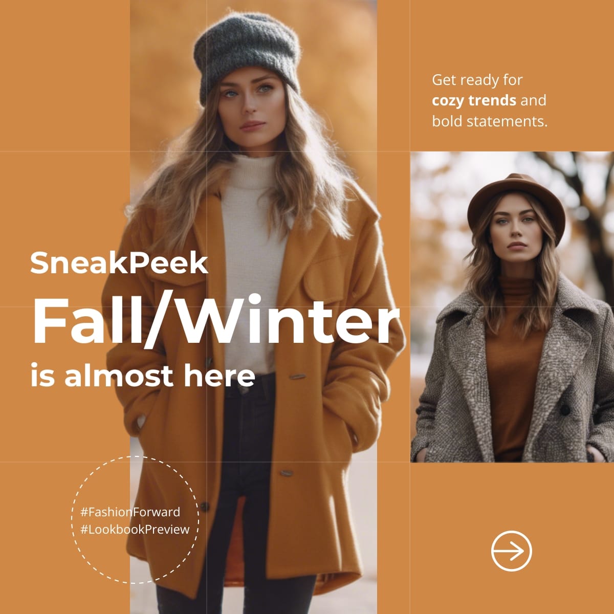 Fashion Lookbook Sneak Peek Instagram Post Template