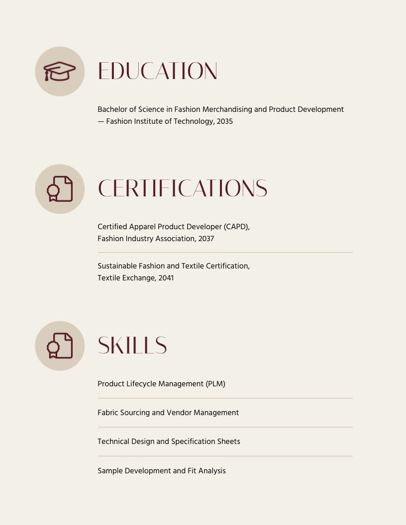 Fashion Product Developer Portfolio Template - Slide 4 Fashion Product Developer Portfolio Template - Slide 4