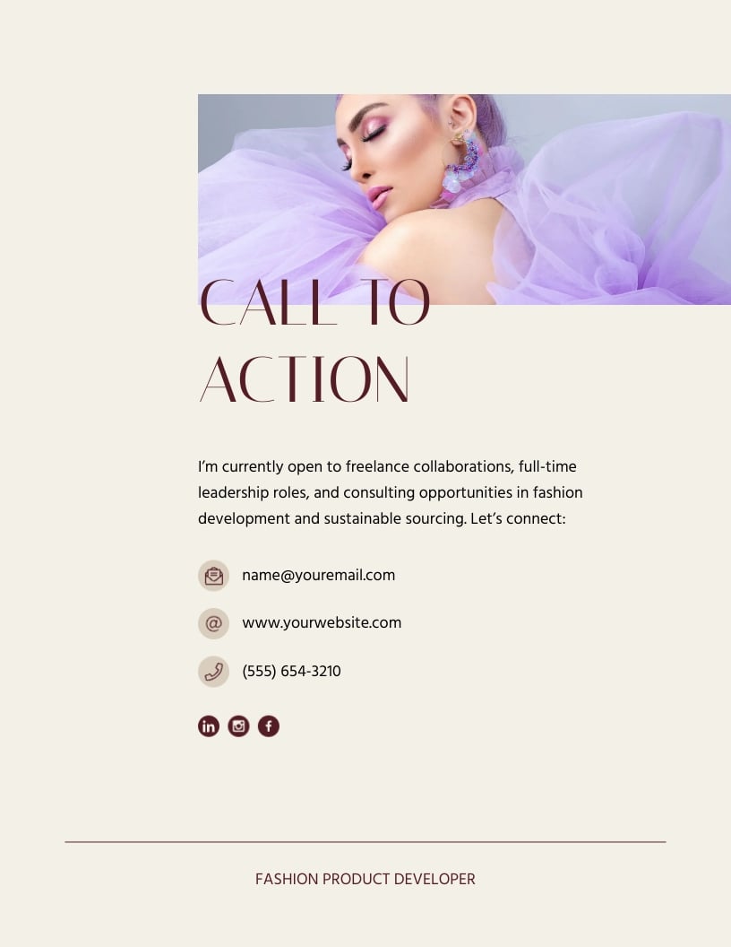 Fashion Product Developer Portfolio Template - Slide 7 Fashion Product Developer Portfolio Template - Slide 7