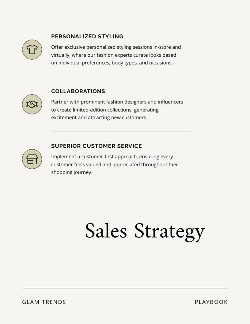 Fashion Sales Playbook Template - Slide 5 Fashion Sales Playbook Template - Slide 5
