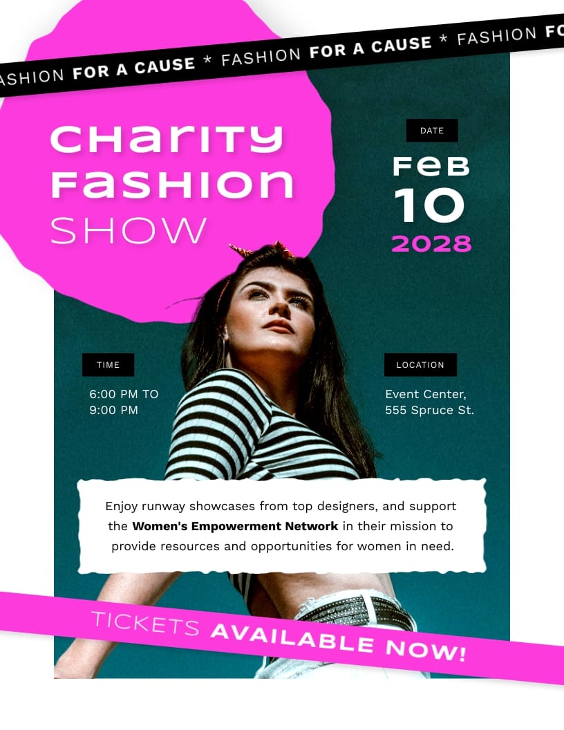Fashion Show Fundraiser Flyer Template
