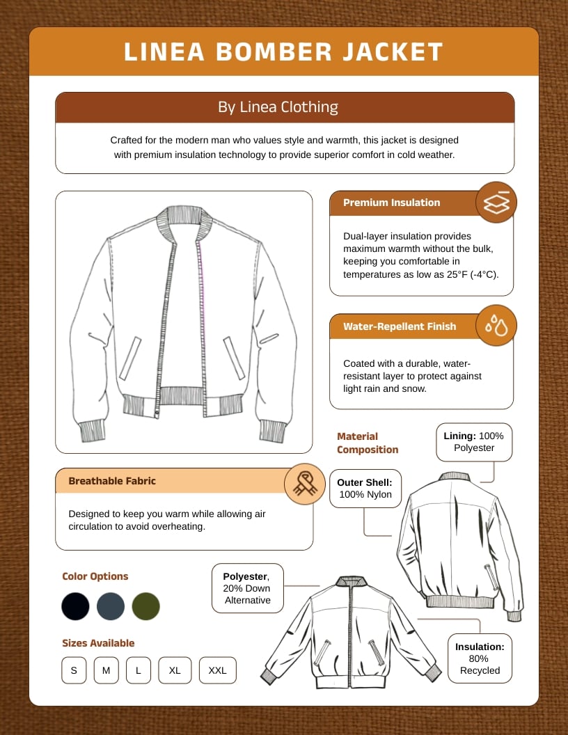Fashion Spec Sheet Template