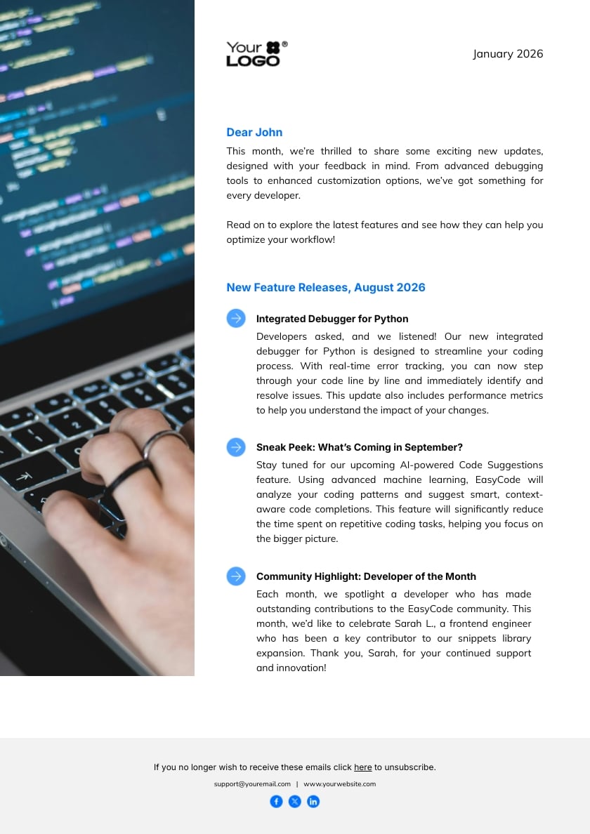 Feature Recap Newsletter Template